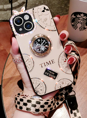 VOKASE 适用苹果14手机壳16/15新款iPhone13保护套女款网红12pro高级感plus水钻十三promax高档11max带挂绳