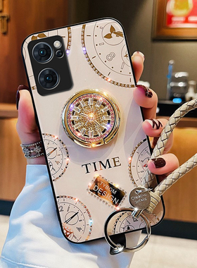 VOKASE 镶钻适用opporeno7手机壳新款reno6pro保护套限量版高档reno5por女款网红oppo高级奢华水钻带支架挂绳