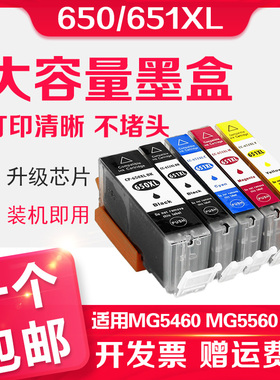 信印适用佳能PGI-650 CLI-651墨盒IP7260 IX6760 6860 MG5460 MG5560 5660 6460 MX726 926打印机650XL大容量
