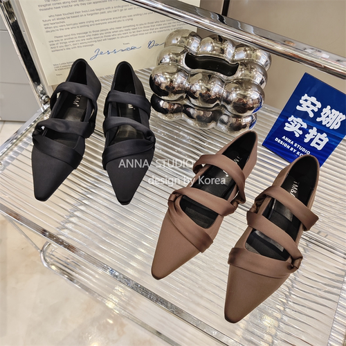 晚风平底浅口一字带玛丽珍女鞋