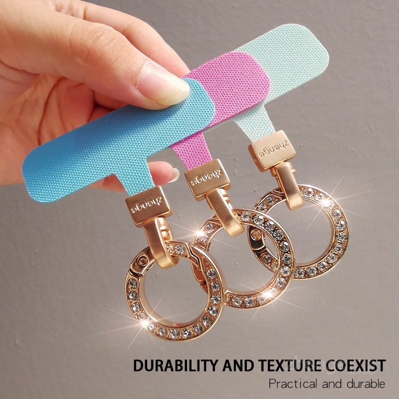 双域金属水钻圆扣夹片手机挂绳旋转头薄垫片不顶壳不影响充电手机链挂钩扣圆圈连接贴压片固化布挂件通用新品,3C数码配件,手机挂件/手机链,淘宝优惠券,粉丝福利购,淘宝优惠卷