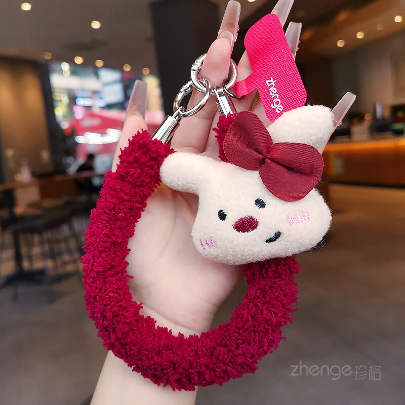 双域手机挂绳女可爱卡通超萌毛绒挂件短款秋冬季户外爬山旅游行逛街防丢摔手提链腕带子舒适保暖手绳时尚新品,3C数码配件,手机挂件/手机链,淘宝优惠券,粉丝福利购,淘宝优惠卷
