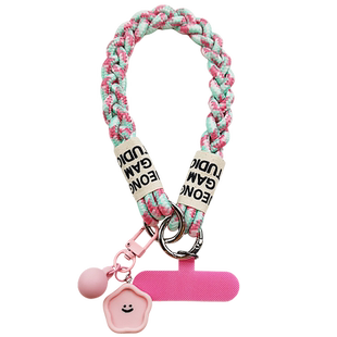 双域手机挂绳新款挂绳链手腕绳时尚撞色编织携带神器结实耐用防断户外旅游欧洲防盗防丢吊绳带垫片手机壳挂件