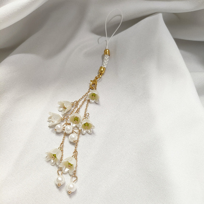 唯美铃兰花手机链花朵手机绳