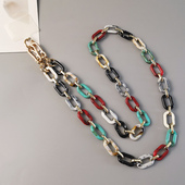 高端包包装 多链挂饰多彩色可背女款 饰链条通用手机壳防丢吊绳 时尚 手机挂绳波西米亚风挂链斜挎链子长款