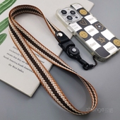 彩纹帆布挂链可拆卸挂扣长款 个性 不勒脖子户外骑行旅游结实牢固链条手机壳吊绳 挂脖带子高端女款 手机挂绳宽版