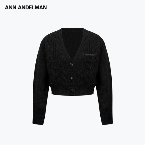 ANNANDELMAN彩钻粗针毛衣开衫