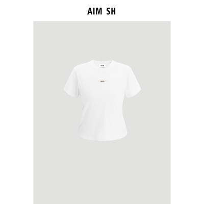 AIMSH纯色圆领短袖T恤