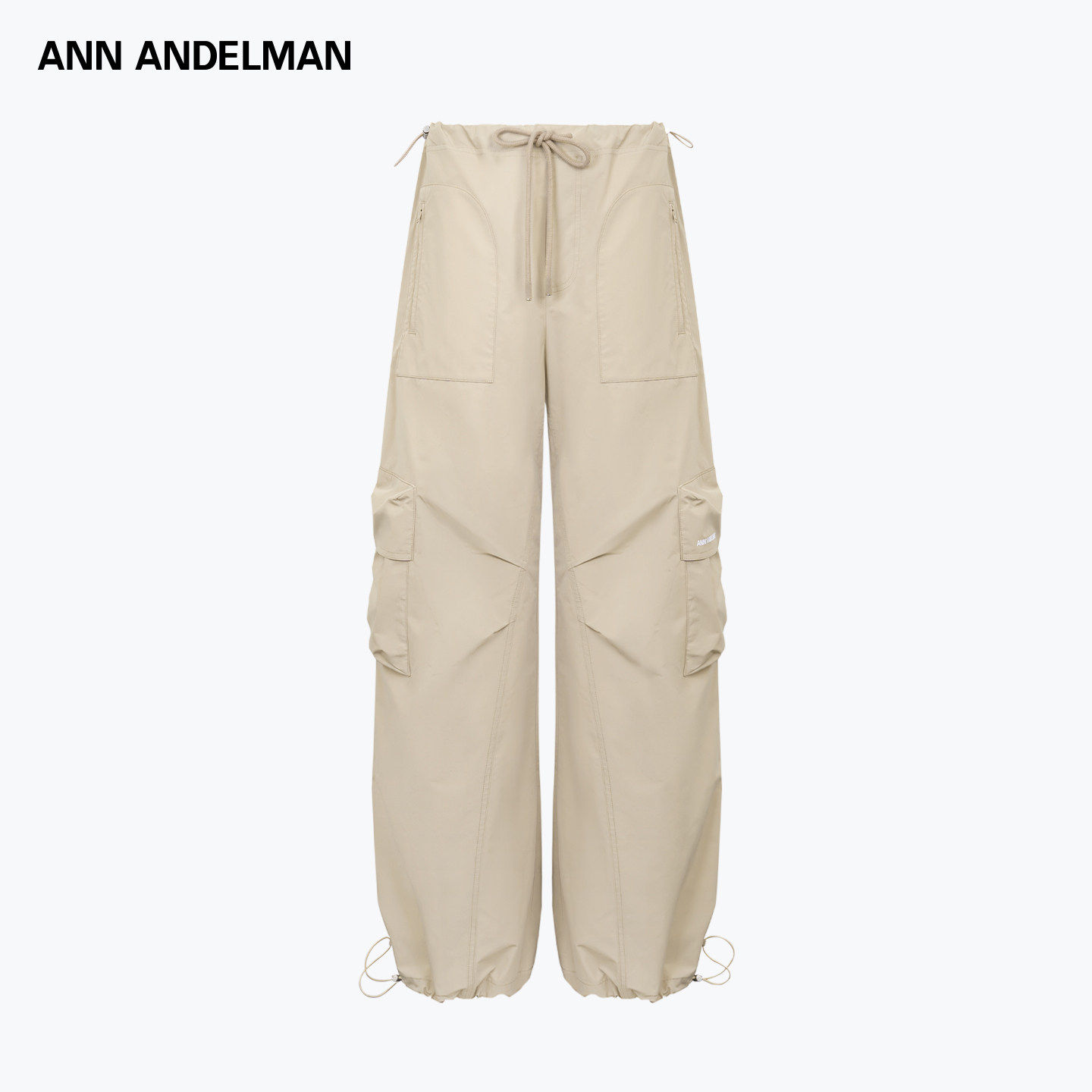 ANN ANDELMAN2026春季新款阔腿伞兵裤抽绳多口袋运动休闲工作服裤,女装/女士精品,时尚工装裤,淘宝优惠券,粉丝福利购,淘宝优惠卷