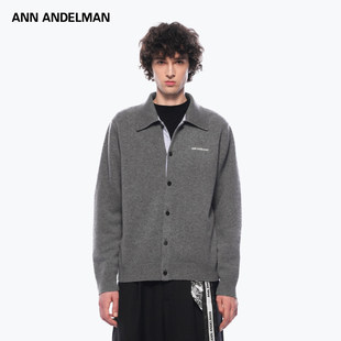 翻领毛衣针织开衫 ANDELMAN ANN 上衣外套秋冬新款 男装