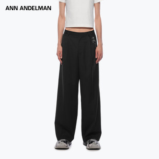 男装 裤 ANN 宽松黑色西装 锁链烫钻阔腿西裤 ANDELMAN