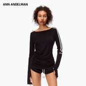 条纹上衣 ANDELMAN& ANN 露肩长袖 BLIND 联名 修身 PLAN 打底衫
