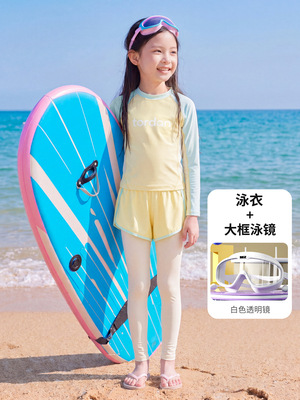女童泳衣中大童带胸垫2026新款儿童长袖防晒游泳衣青少年女孩泳装 — 7