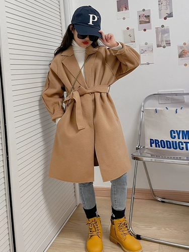 Плащ, осеннее двусторонное шерстяное пальто для принцессы, в западном стиле, в корейском стиле, подходит для подростков