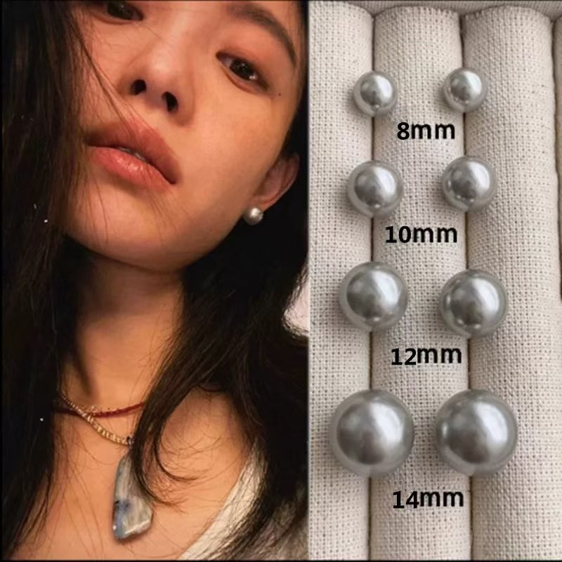 法式复古灰色珍珠耳钉轻奢小众耳环高级感耳饰女无耳洞蚊香盘耳夹,饰品/流行首饰/时尚饰品新,耳钉,淘宝优惠券,粉丝福利购,淘宝优惠卷