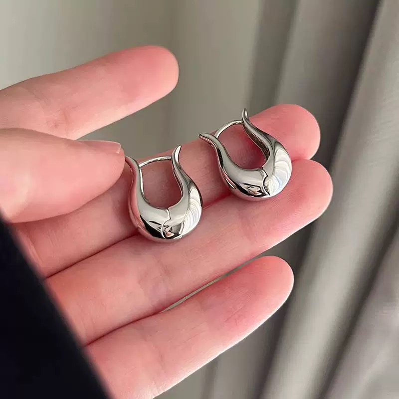 ins日韩金属U型金属百搭耳扣小众设计感简约郁金香耳环耳钉女耳饰