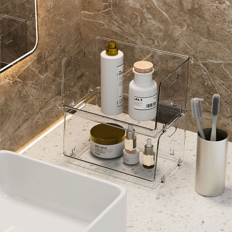 米木透明置物化妆品收纳盒可叠放