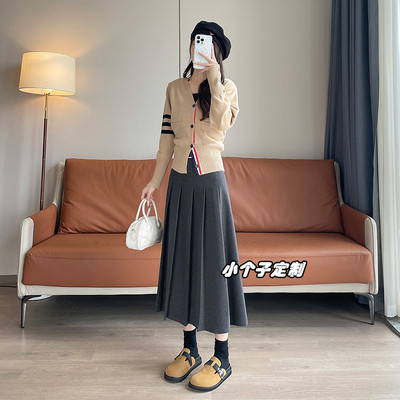 定制150小个子穿搭毛呢半身裙