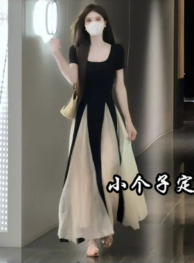 150小个子法式高级感网纱连衣裙女2026夏季新款气质收腰长裙XS145