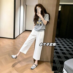 150小个子穿搭巨好看休闲裤套装女2026夏季新款短袖T恤绝美两件套