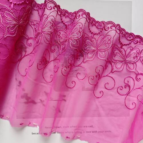 粉白花刺绣网纱花边蕾丝辅料装饰布艺设计DIY服饰