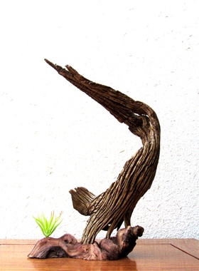 千年胡杨风化老木原木随形根艺摆件自然禅意艺术创意家居收藏饰品