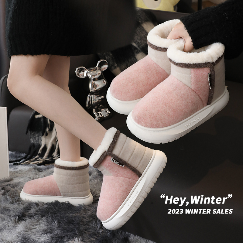 春笑高帮棉鞋女冬季保暖可外穿