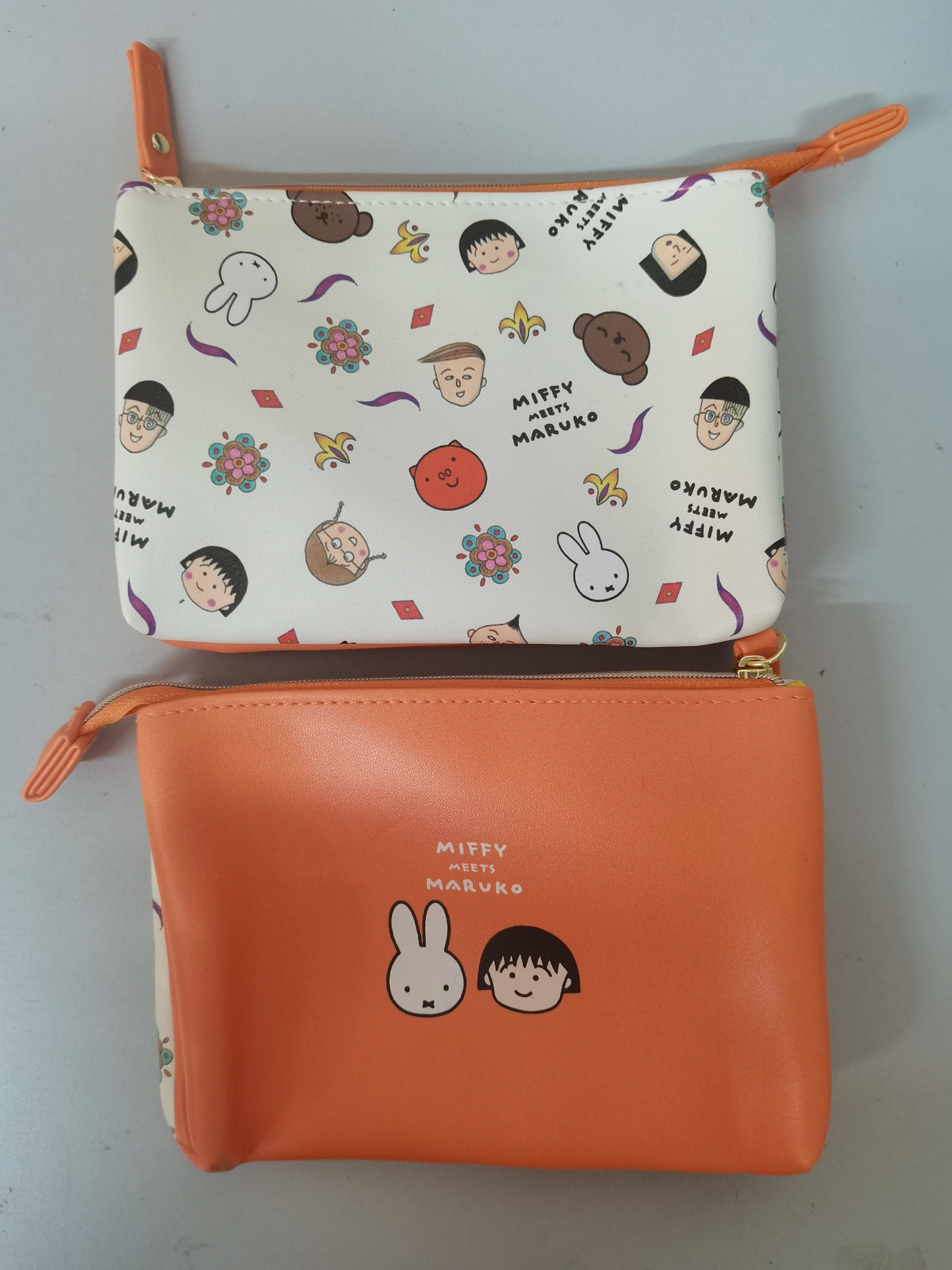 日单合皮双底笔袋，收纳袋，喷墨印花，米菲海贼王