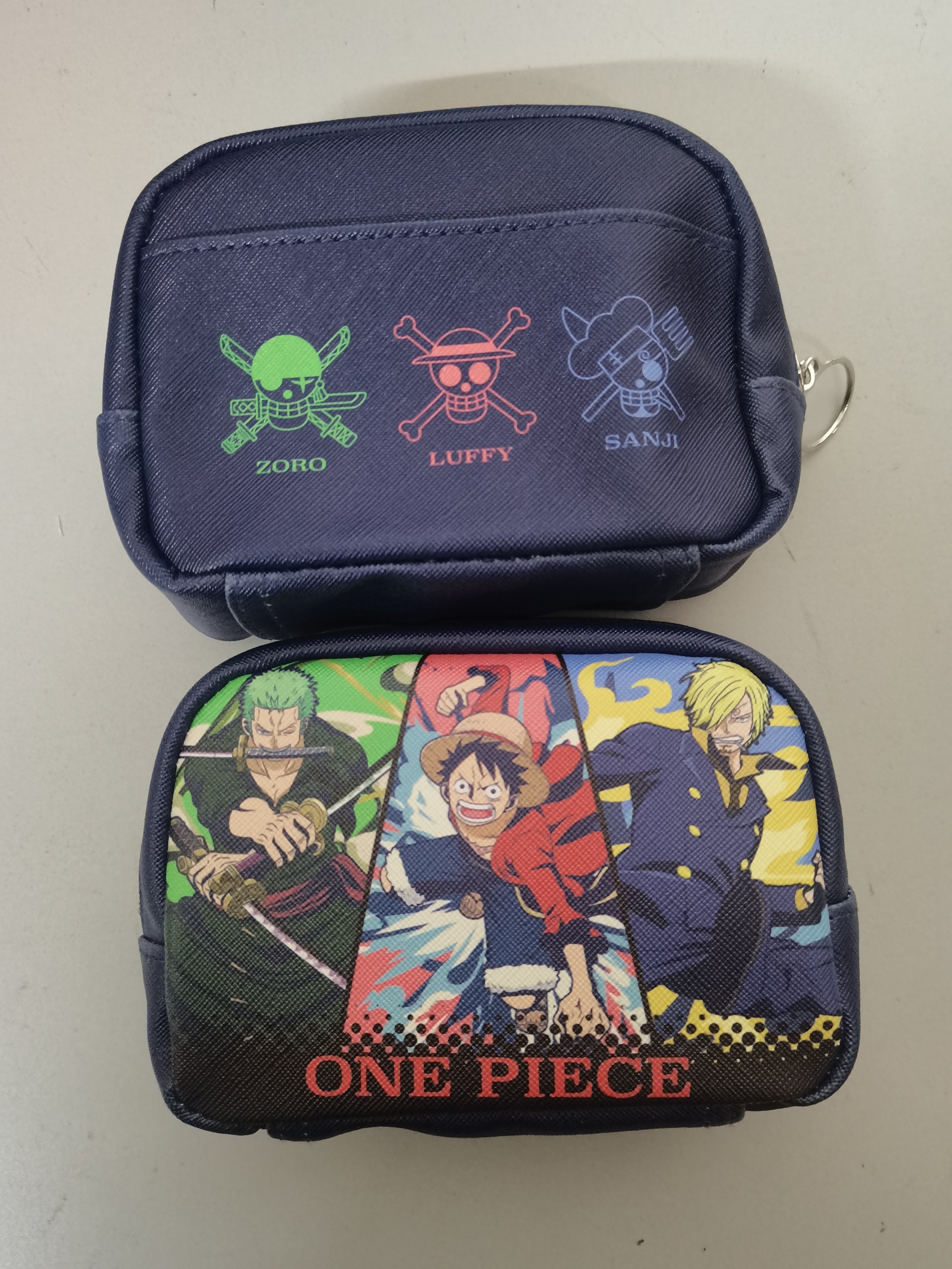 日单合皮笔袋收纳包，卡通喷墨印花，三利欧，蜡笔小新，海賊王