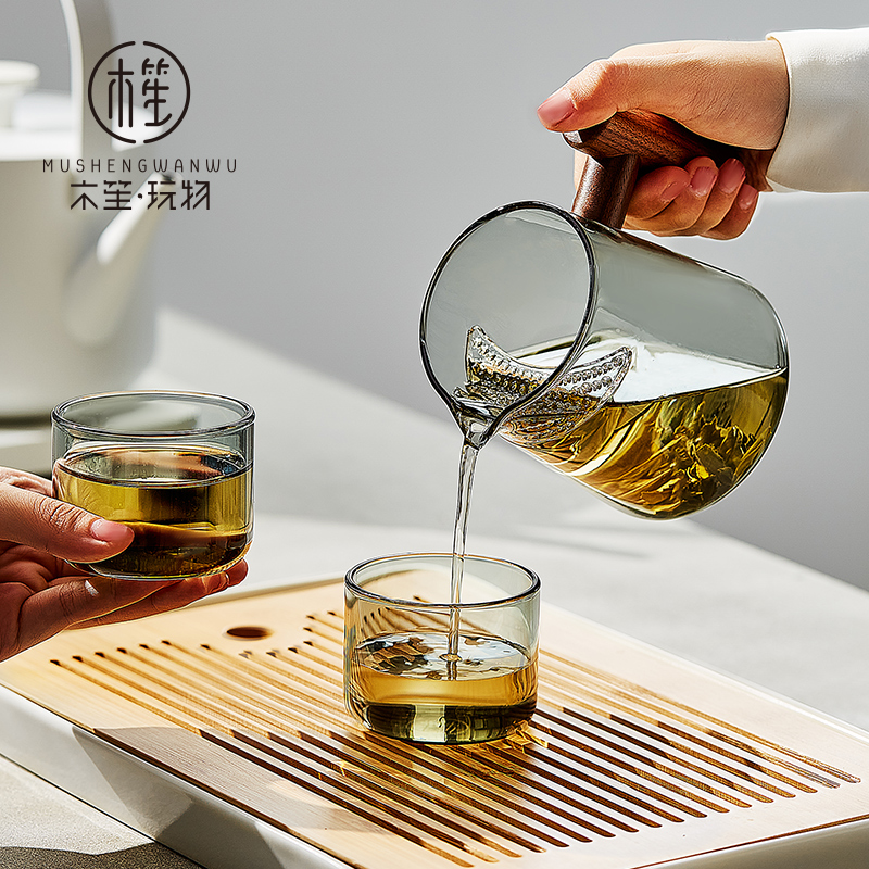 耐热玻璃公道杯茶水分离