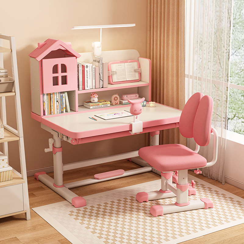 2025新款儿童学习桌子家用书桌小学生写字课桌手摇可升降桌椅套装,住宅家具,儿童学习桌,淘宝优惠券,粉丝福利购,淘宝优惠卷
