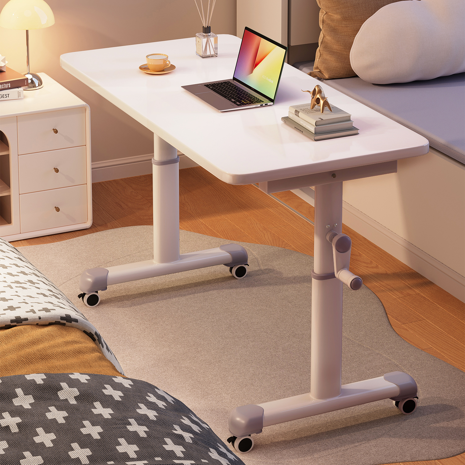 电脑桌家用床边学生宿舍桌子出租屋简易写字学习办公书桌升降卧室