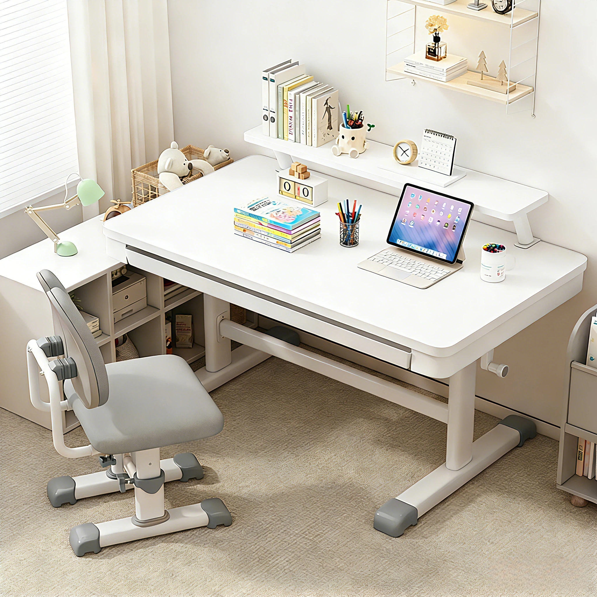 2025新款儿童学习桌小学生家用书桌升降桌椅套装简易写字专用桌子,住宅家具,儿童学习桌,淘宝优惠券,粉丝福利购,淘宝优惠卷