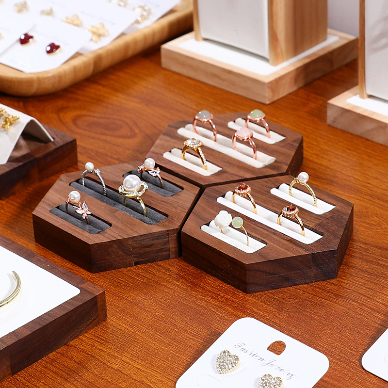 胡桃木戒指盘戒指道具托