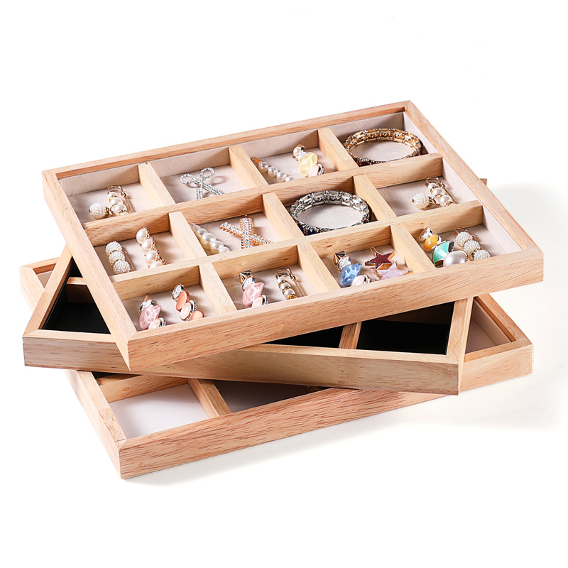 新款竹木戒指展示盒托盘柜台橱窗