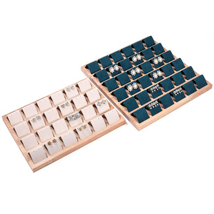 实木质耳钉耳环展示架耳饰品收纳托盘珠宝首饰柜台摆放陈列道具