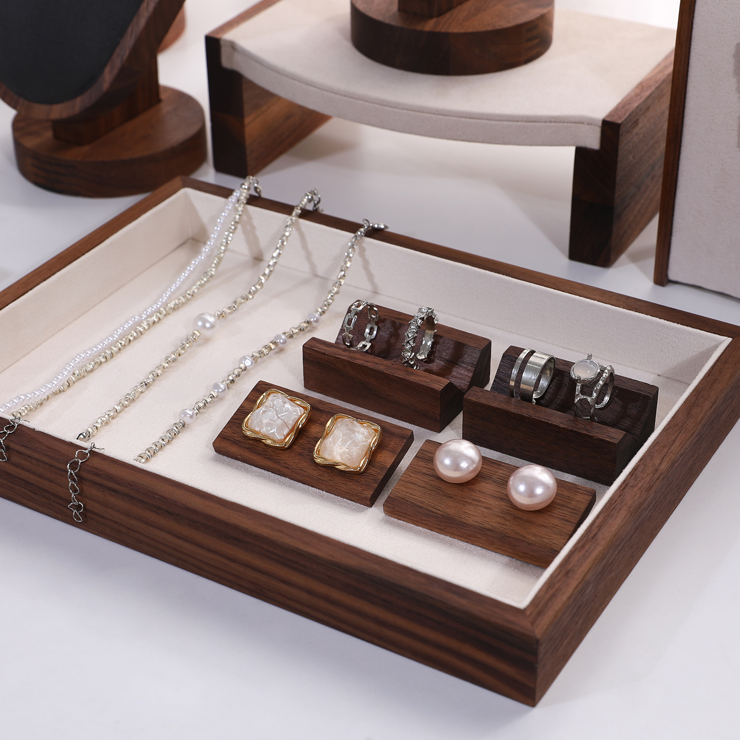 胡桃木首饰展示架陈列饰品架