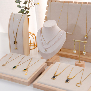 原木首饰展示架橱窗饰品陈列道具组合人像模特项链架店铺摆摊摆件