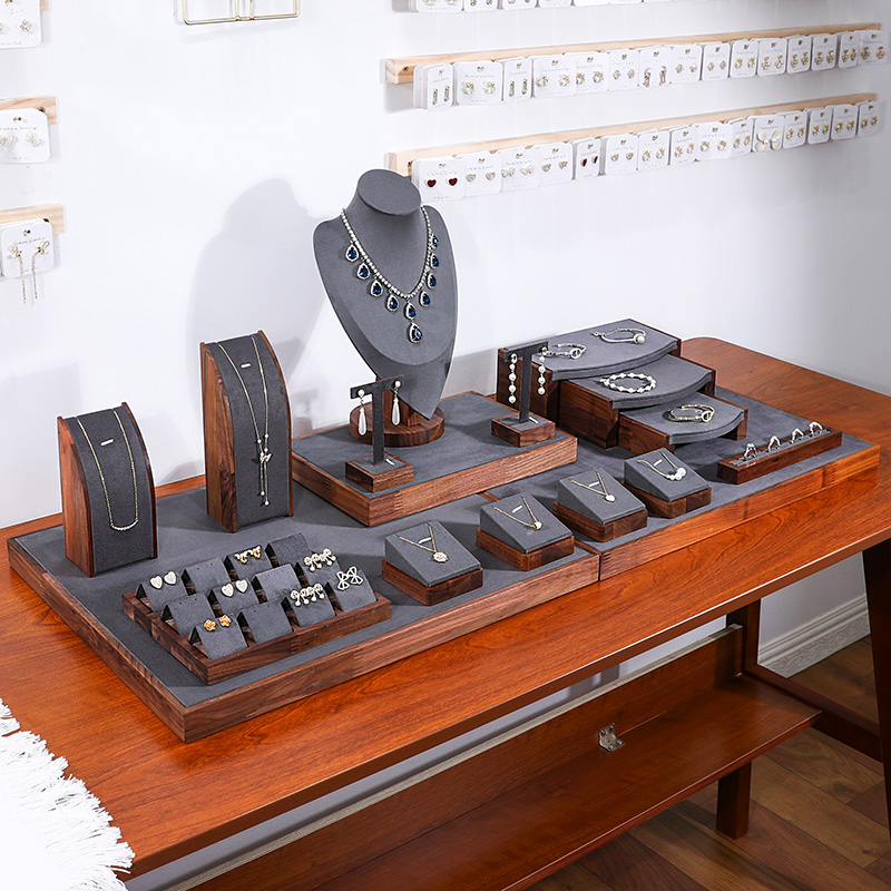胡桃木饰品项链展示架首饰架