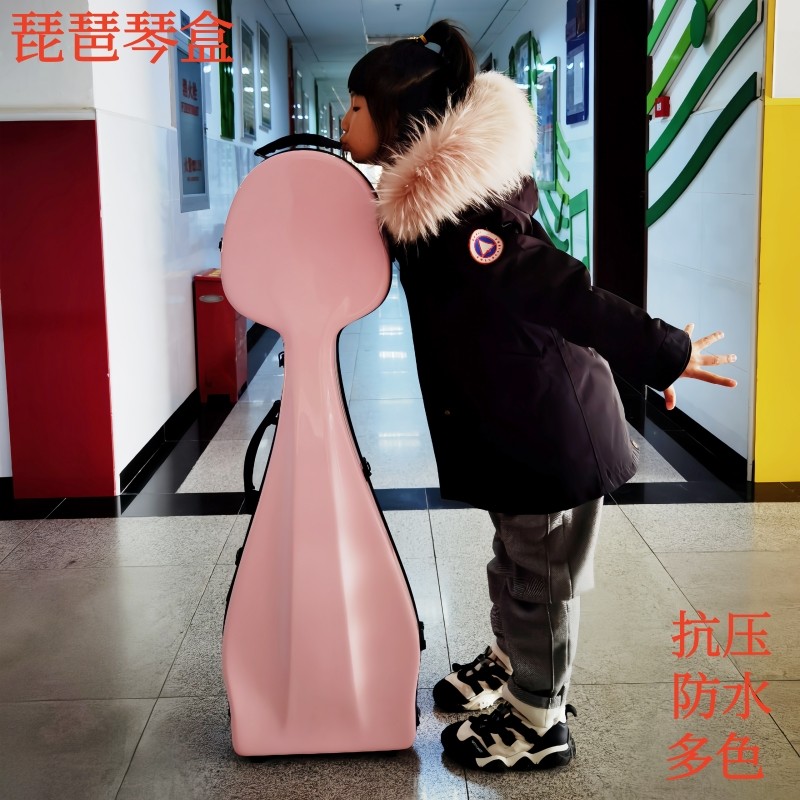 高档玻璃钢琵琶盒带轮子防震耐摔抗压日用托运碳纤维硬体琵琶琴盒