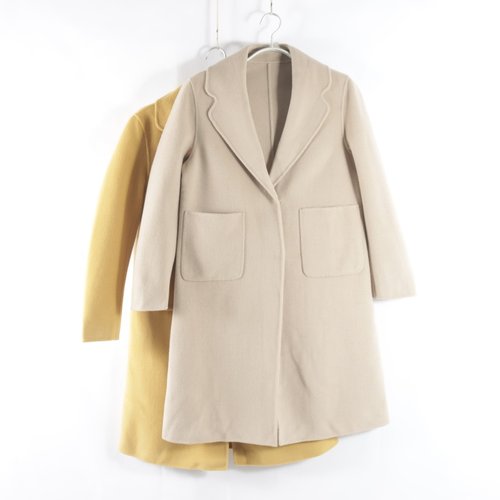 中长款日单单排按扣纯色毛呢外套