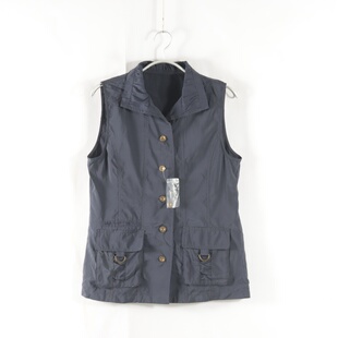 日单新款 休闲马夹 通勤百搭V领单排扣直筒显瘦上衣女纯色时尚