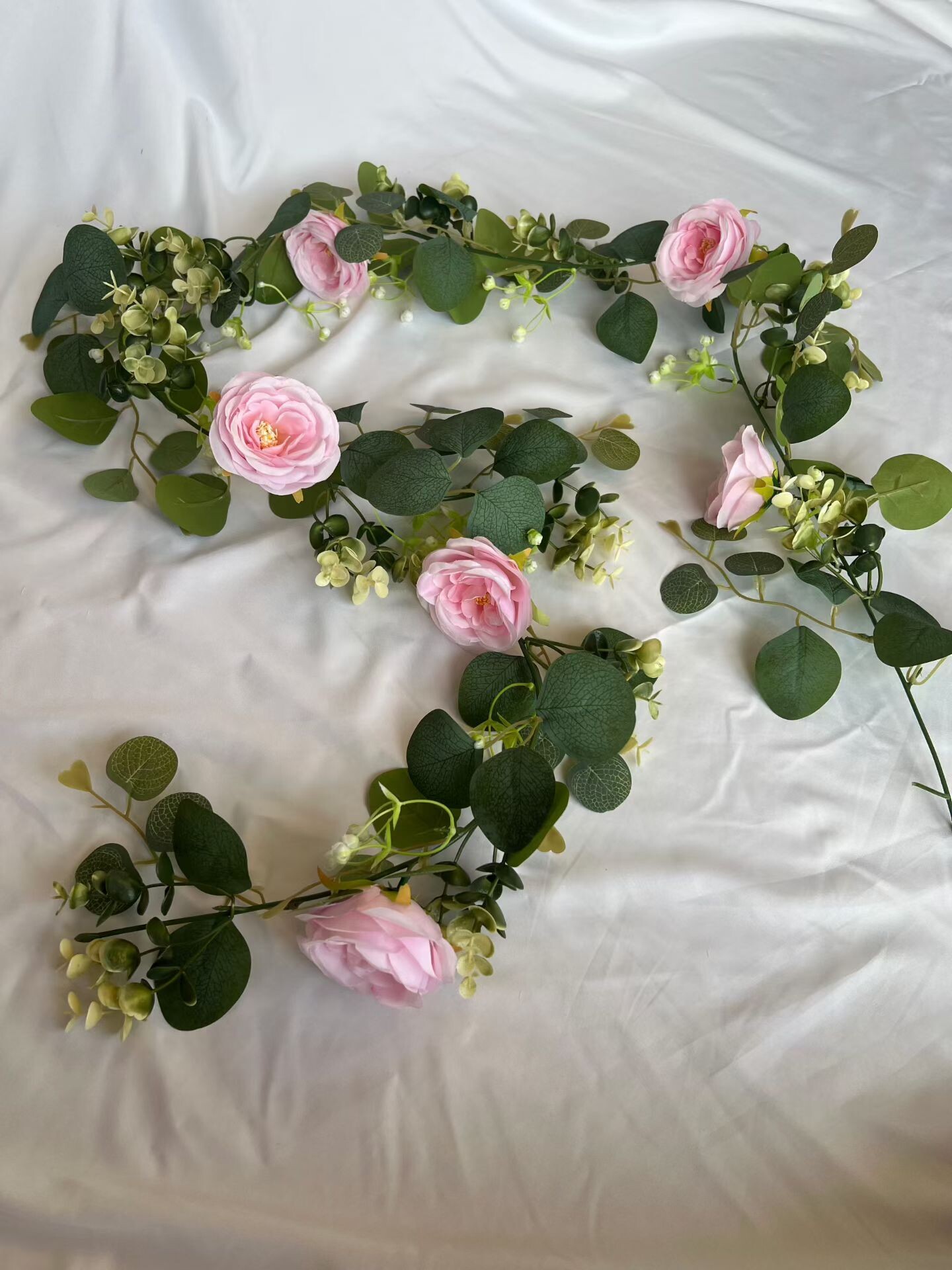 仿真尤加利藤条绿色植物藤条桉树叶藤蔓绿色植物茶花婚礼装饰