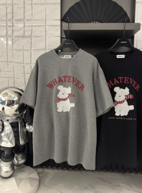 【小狗的Whatever】女秋潮牌趣味大版型T恤CP682
