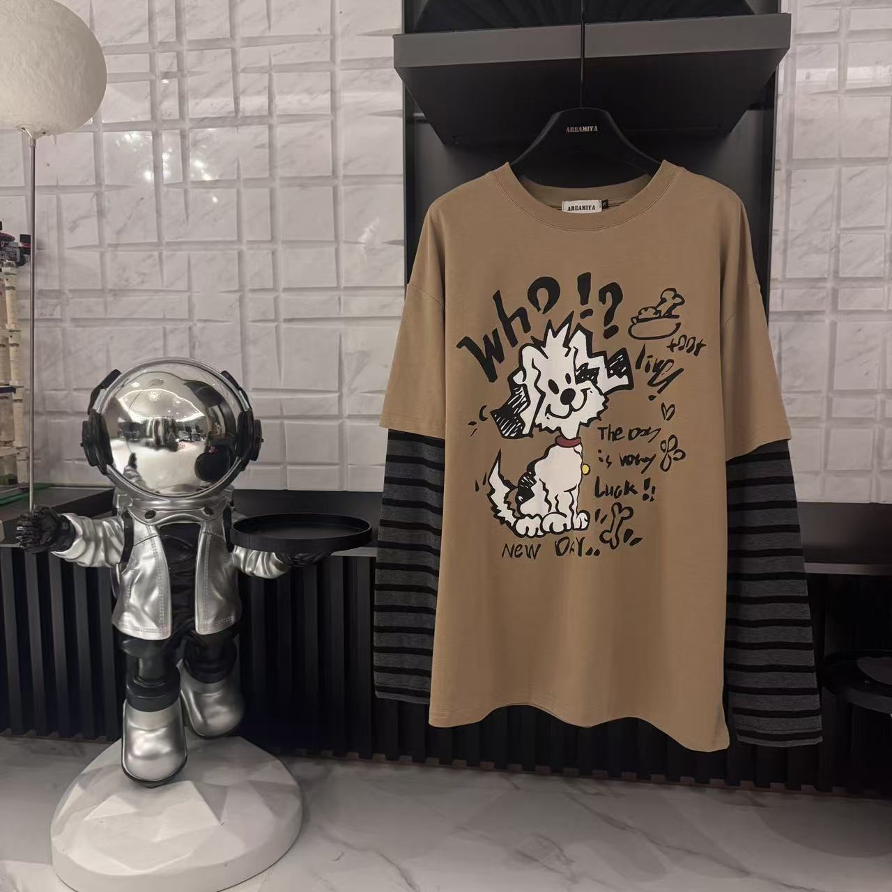 长袖休闲风假两件印花