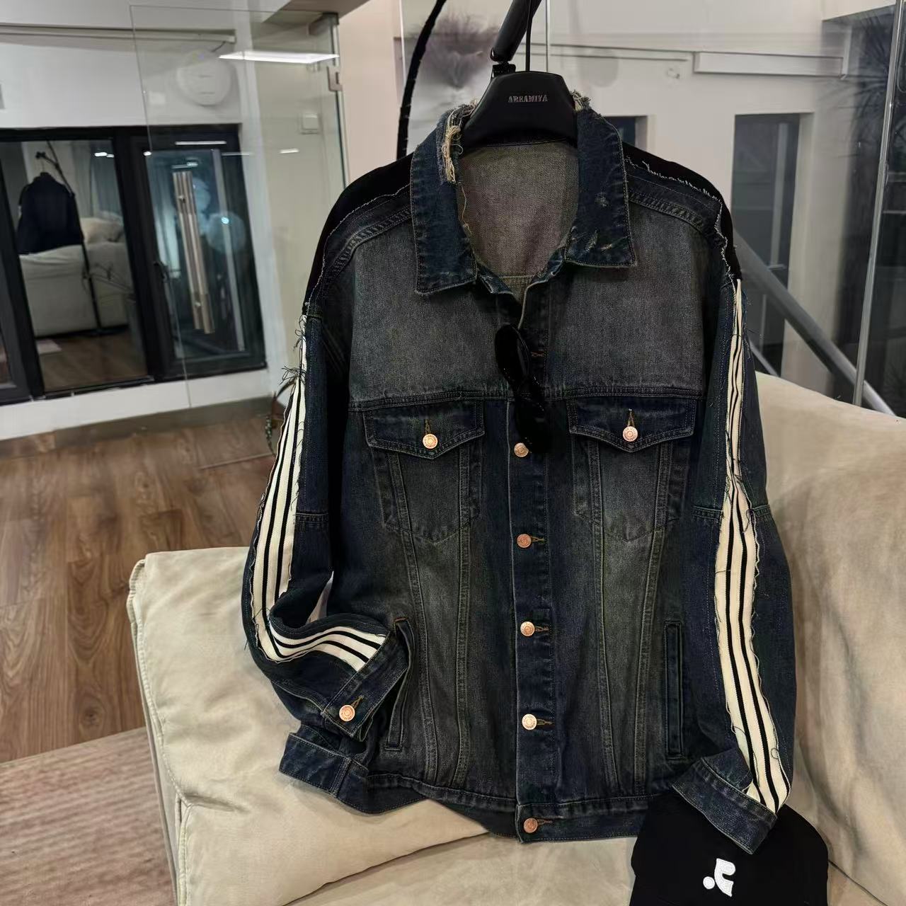 【重工牛仔】秋季宽松大版型重工牛仔刺绣外套CP391