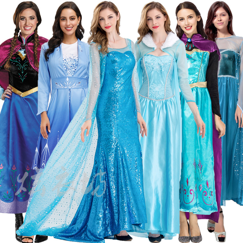 万圣节服装成人cos迪士尼白雪公主 灰姑娘冰雪奇缘爱莎贝尔公主裙