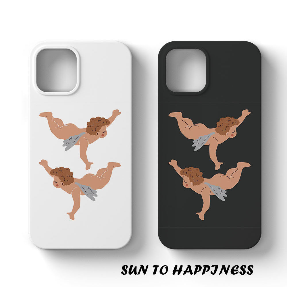 丘比特可爱适用苹果16PROMAX手机壳菲林大孔亮面磨砂硬壳15plus14情侣13MINI创意卡通个性小众女生男生小清新