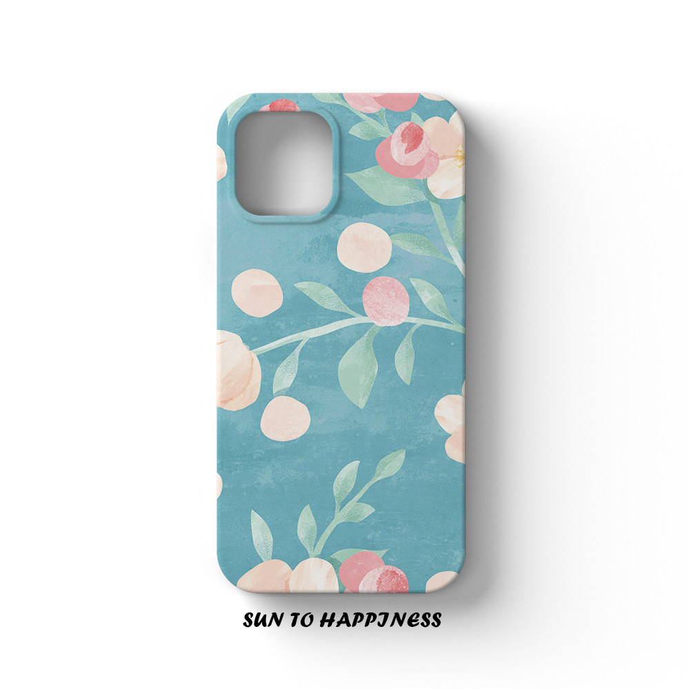 素雅清新绿花适用苹果16PLUS手机壳菲林磨砂包边iphone17promax15/14/13全包按键镜头光面磨砂个性小众小清新