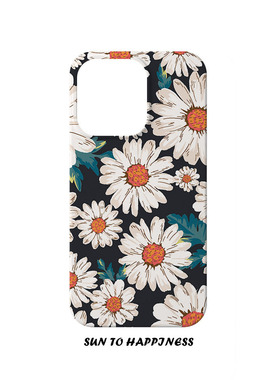 复古风怀旧插画雏菊大花菲林手机壳适用于苹果17PROMAX iphone16plus15 14大孔磨砂精孔亮面女生文艺术新中式